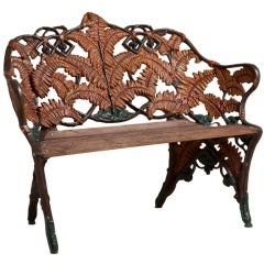 Vintage A Cast Iron Fern and Blackberry Bench