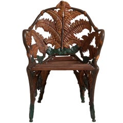 Vintage A Fern and Blackberry Chair in the Manner of Coalbrookdale