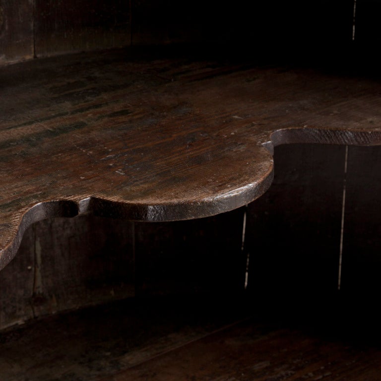 An 18th Century English Barrel Back Corner Cupboard 2