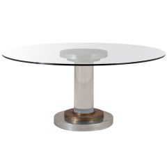 An Aluminium and Lucite Centre Table with Glass Top 1960s
