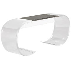 A Waterfall Shaped Lucite and Glass Sofa Table 1970s 8