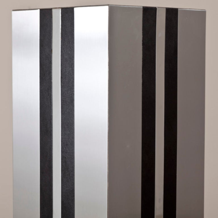 Tall Laminated Steel Lightbox Pedestal, 1970s In Good Condition In London, GB