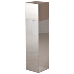 A Laminated Steel Deco Inspired Pedestal 1970s