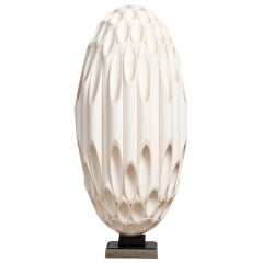 A Rare Ovoid Shaped Sculptural Lamp By Rougier