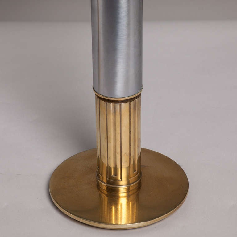Mid-20th Century A Pair of Brass and Nickel Column Table Lamps by Stiffel 1960s