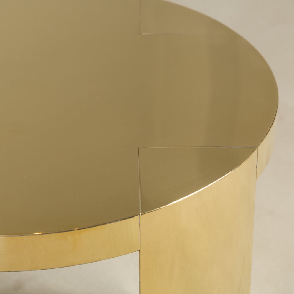 Pair of Polished Brass-Wrapped Side Tables by Talisman Bespoke For Sale 1