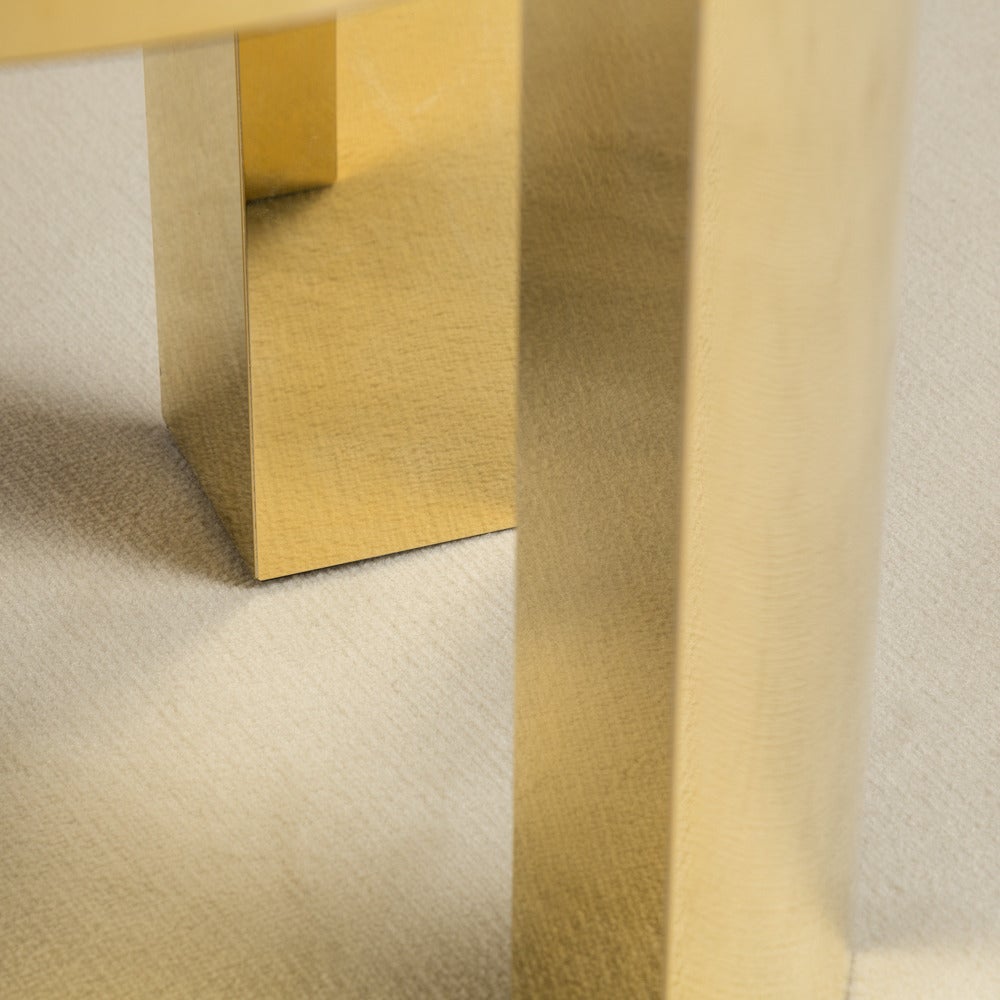 Contemporary Pair of Polished Brass-Wrapped Side Tables by Talisman Bespoke For Sale