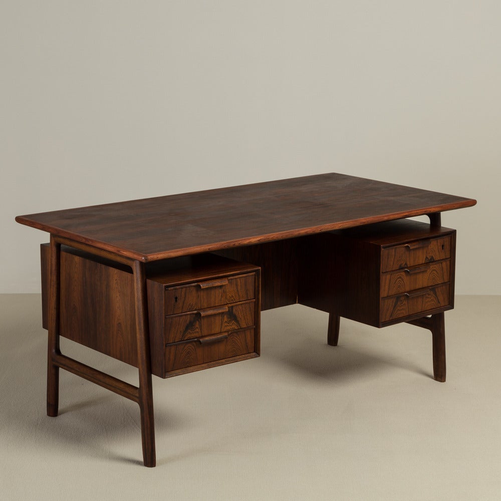A Danish Model 75 Desk designed by Gunni Omann for Omann Jun Mobelfabrik 1950s