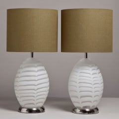 An Unusual Pair of Murano Glass Table Lamps 1970s