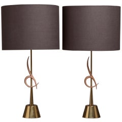 An Oversized Pair of Rembrandt designed Table Lamps USA 1960s