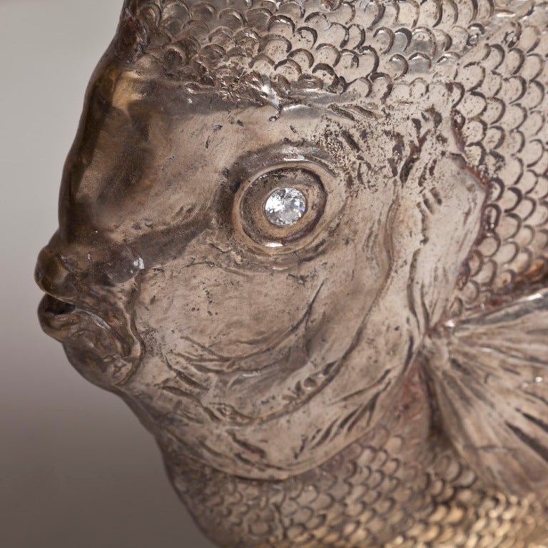 A Patinated Bronze Fish Table Sculpture by Christian Maas signed and stamped 4 in edition of 33