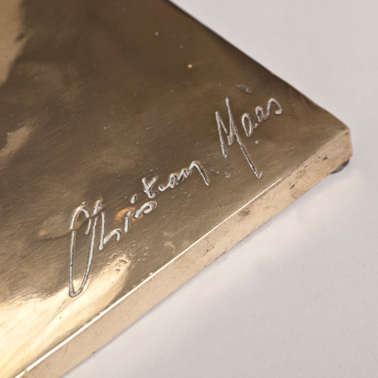 Contemporary A Patinated Bronze Fish Table Sculpture by Christian Maas