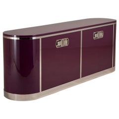 A Deep Plum Lacquered and Nickel Plated Mastercraft Cabinet