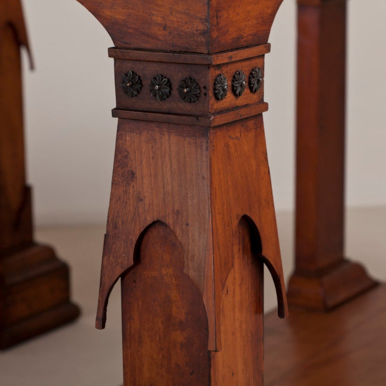 Mid-19th Century A Rare Pair of Transitional Fruitwood Console Tables 1835