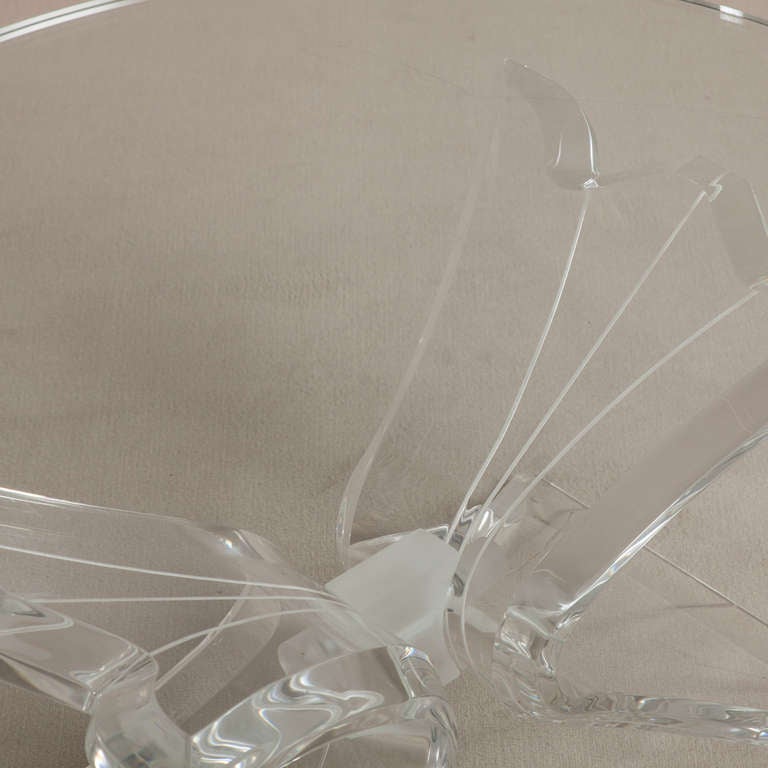 Late 20th Century Butterfly Shaped Lucite Coffee Table, USA, 1970s For Sale