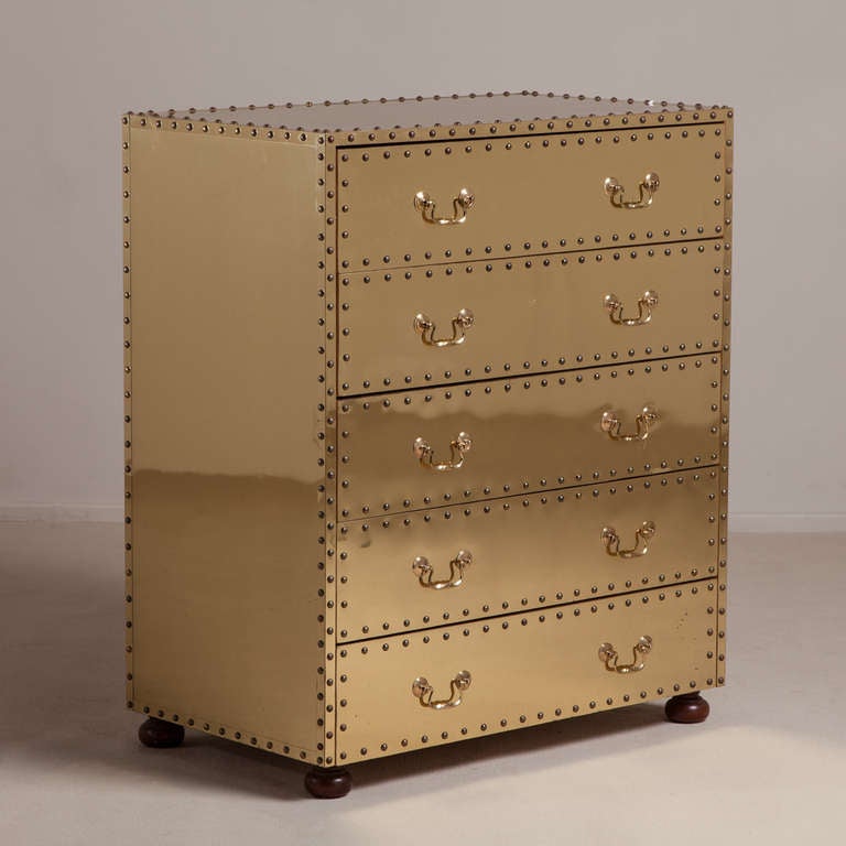 A Sarried Designed Brass Tallboy 1970s