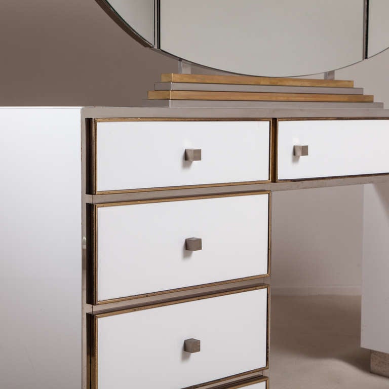 Unknown A Large Dressing Table with Illuminated Vanity Mirror 1970s