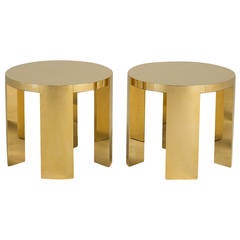 Pair of Polished Brass-Wrapped Side Tables by Talisman Bespoke