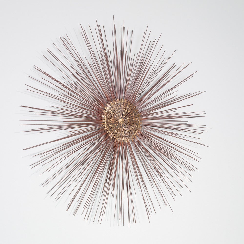 A Large Copper Metal Starburst Wall Sculpture 1970s