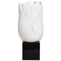 A Monumental Resin Tulip Lamp on Ebonised Base 1980s