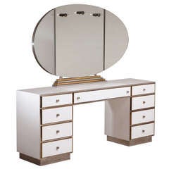 A Large Dressing Table with Illuminated Vanity Mirror 1970s