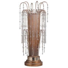 A French Brass and Beaded Glass Lamp 1930s