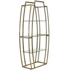 Art Deco Style Brass Plated Etagere