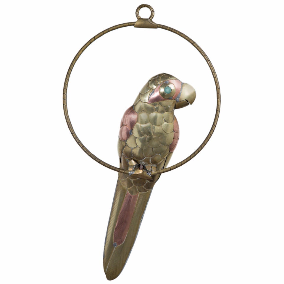 Parrot on a Hoop Stand by Sergio Bustamante