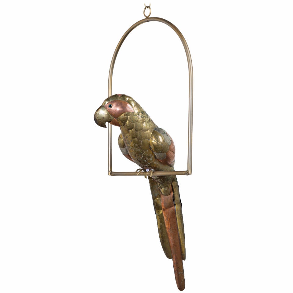 Tarnished Brass and Copper Bustamante Parrot