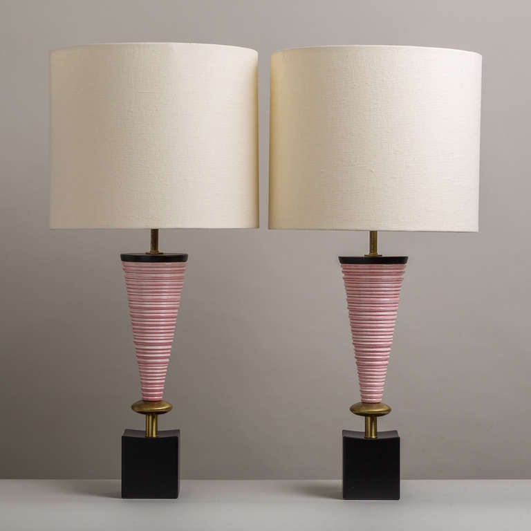 A Rare Pair of Rembrandt designed Ceramic Table Lamps, 1950s