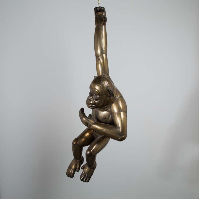 Late 20th Century Large Brass Bustamante Monkey
