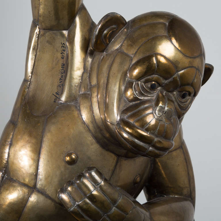 Large Brass Bustamante Monkey 1