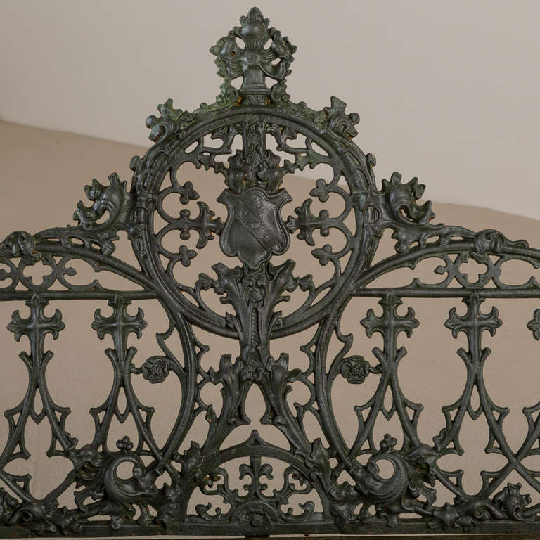 A Gothic Cast Iron Bench in the manner of Coalbrookdale In Excellent Condition In London, GB