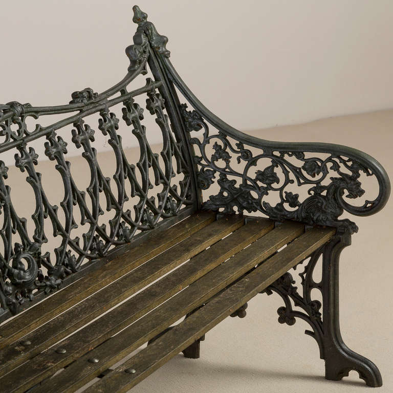 British A Gothic Cast Iron Bench in the manner of Coalbrookdale