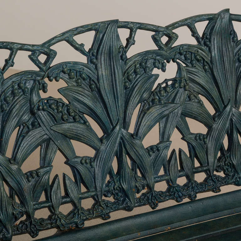 An Aluminium Lily Of The Valley Coalbrookdale Style Bench In Excellent Condition In London, GB