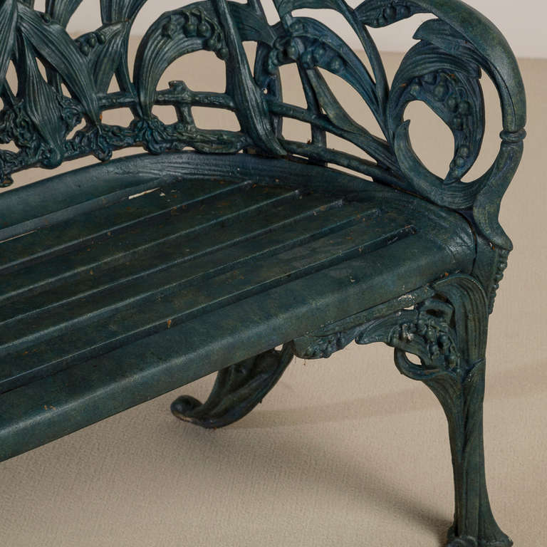 19th Century An Aluminium Lily Of The Valley Coalbrookdale Style Bench