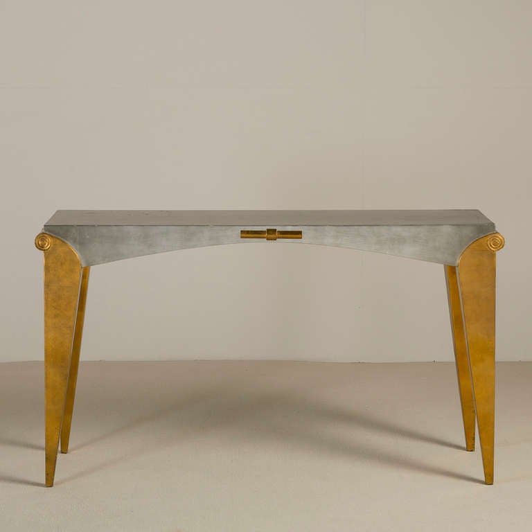 American Donghia Designed Console Table and Mirror