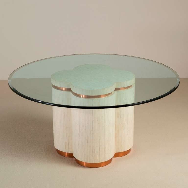 A Tessellated Stone Cloverleaf Shaped Center Table, 1980s
