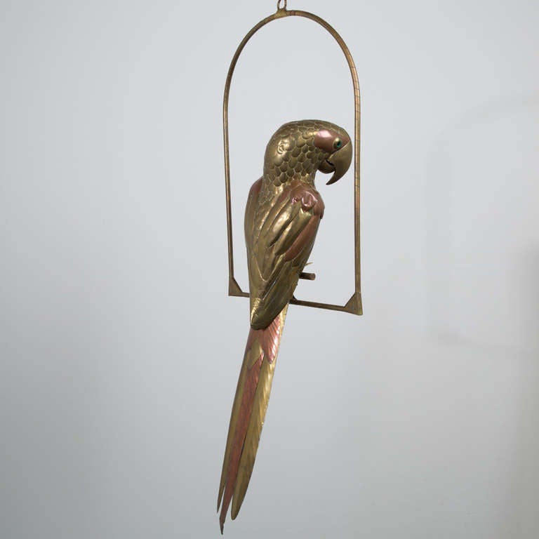 Mexican Large Brass Parrot by Sergio Bustamante