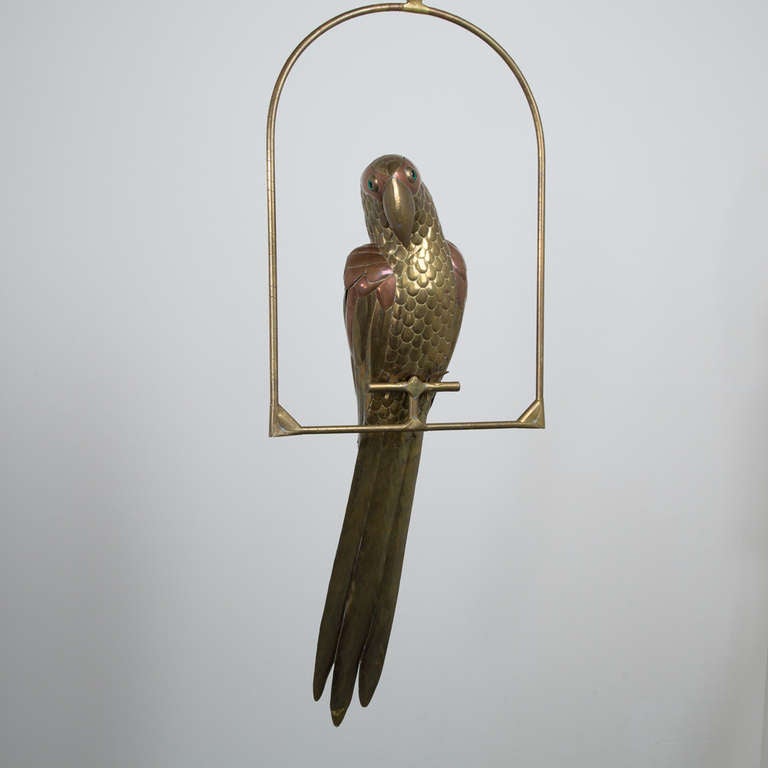 Large Brass Parrot by Sergio Bustamante In Good Condition In London, GB
