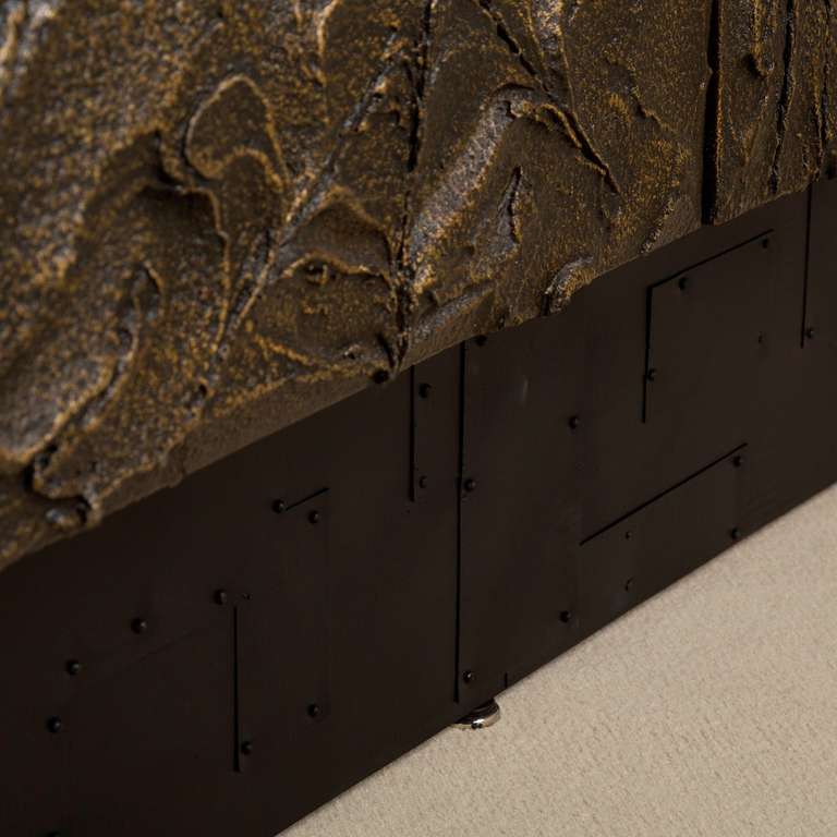 Bronzed Resin Four Door Cabinet designed by Paul Evans 2