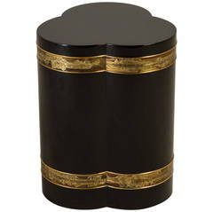 Black Lacquer and Acid Etched Mastercraft Pedestal Table Base