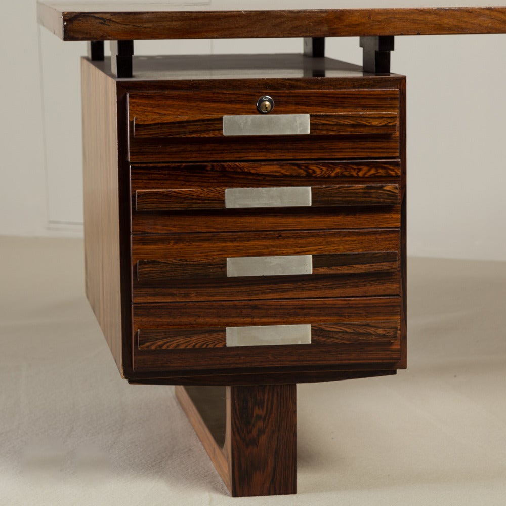 Mid-20th Century Impressive Rosewood Danish Desk, 1960s