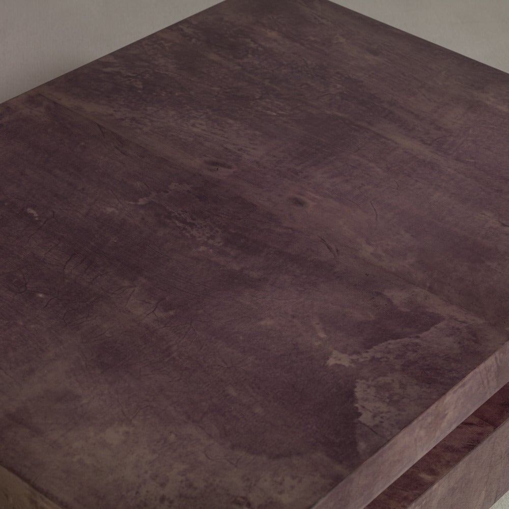 Mid-20th Century Extendable Mauve Lacquered Goatskin Coffee Table, 1960s