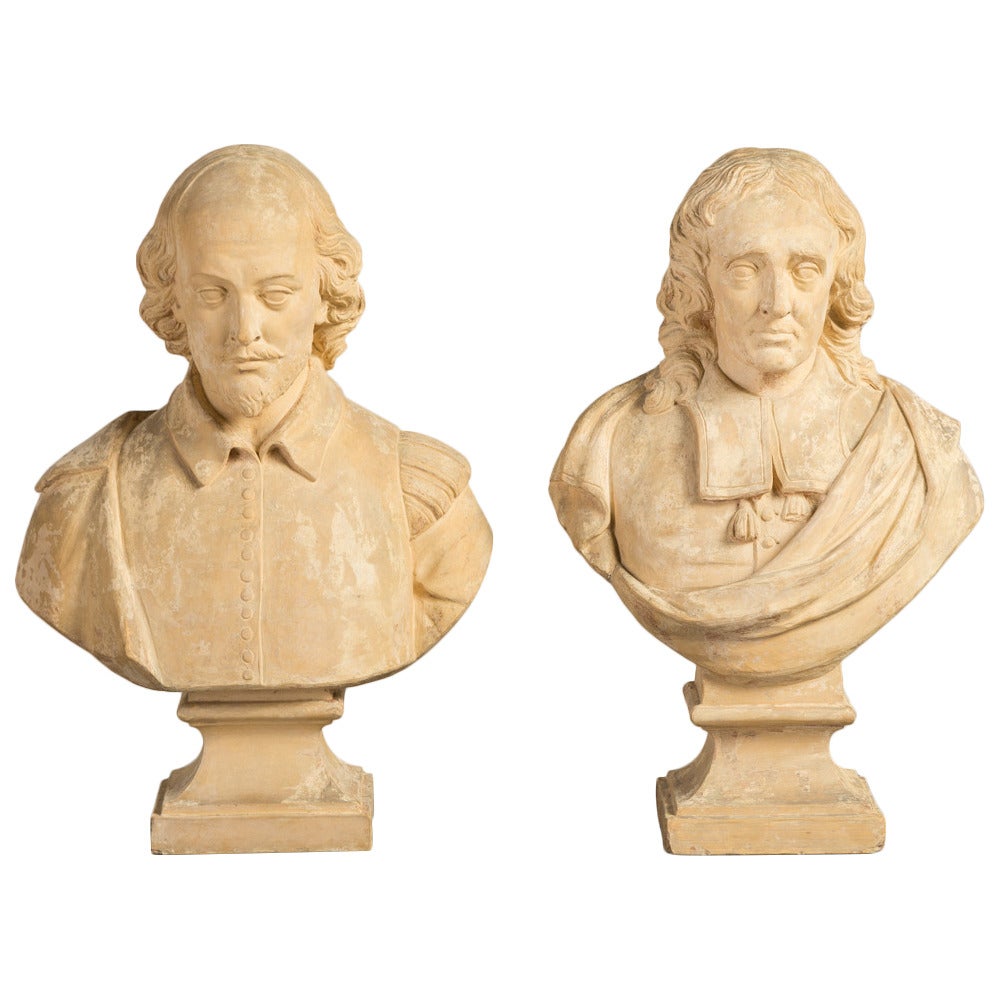 Pair of 19th Century Terracotta Busts by J.M. Blashfield