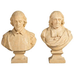 Pair of 19th Century Terracotta Busts by J.M. Blashfield