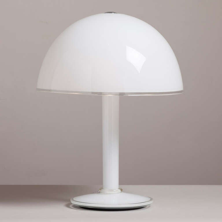 A Stunning Large Single White Murano Glass Table Lamp 1960s

Diameter of Shade 44cm