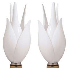 A Pair of Tulip Shaped Rougier designed Table Lamps Canada late 1970s