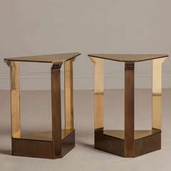 A Pair of Brass Console Tables by John Saladino 1984