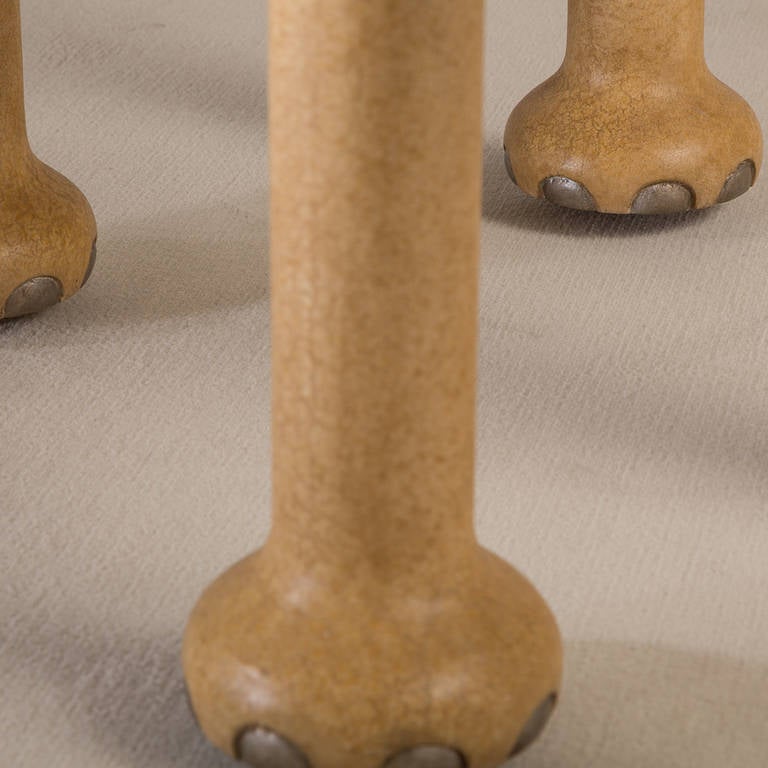 Simulated Vellum Elephant Bar and Pair of Stools by Marge Carson 3